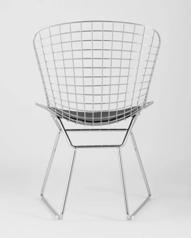 Стул обеденный Bertoia хром с подушкой Черный