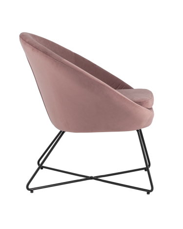 Кресло Stool group Колумбия, велюр, пыльно-розовый