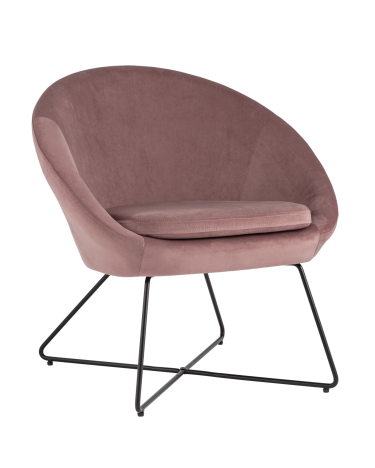 Кресло Stool group Колумбия, велюр, пыльно-розовый