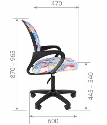 Детское кресло CHAIRMAN KIDS 103 LT black Единороги