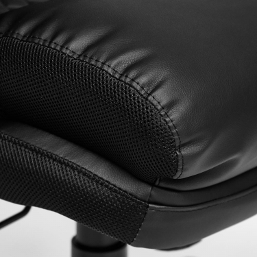 Кресло Tetchair CHIEF кож/зам/ткань, черный/черный стеганный/черный, 36-6/36-6/11