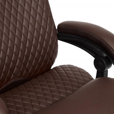 Кресло Tetchair CHIEF кож/зам/ткань, коричневый/коричневый стеганный, 36-36/36-36 стеганный/24
