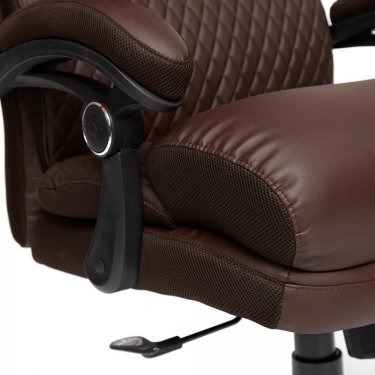 Кресло Tetchair CHIEF кож/зам/ткань, коричневый/коричневый стеганный, 36-36/36-36 стеганный/24
