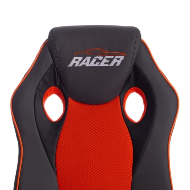 Кресло RACER кож/зам/ткань, металлик/оранжевый, 36/07