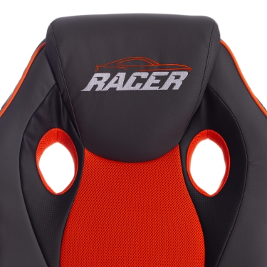 Кресло RACER кож/зам/ткань, металлик/оранжевый, 36/07