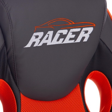 Кресло RACER кож/зам/ткань, металлик/оранжевый, 36/07