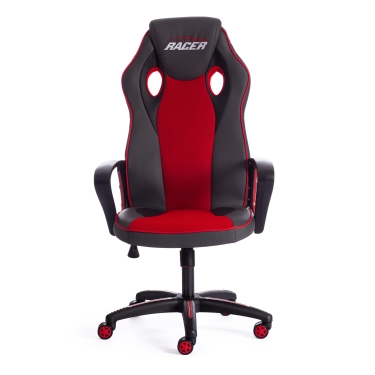 Кресло RACER кож/зам/ткань, металлик/красный, 36/08
