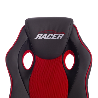 Кресло RACER кож/зам/ткань, металлик/красный, 36/08