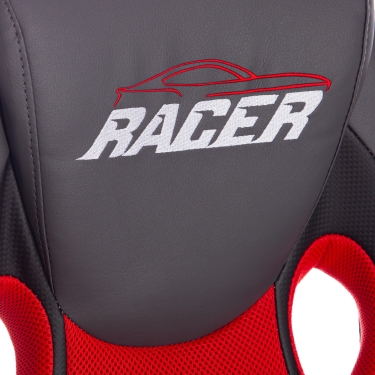 Кресло RACER кож/зам/ткань, металлик/красный, 36/08
