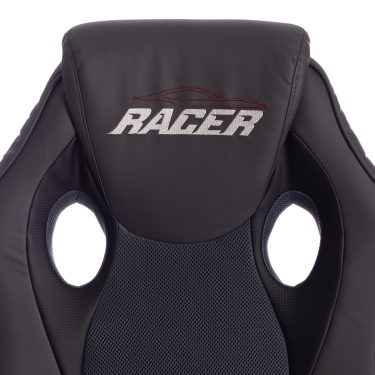 Кресло RACER кож/зам/ткань, металлик/серый, 36/12