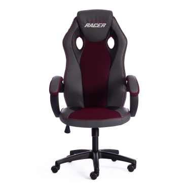 Кресло RACER GT new кож/зам/ткань, металлик/бордо, 36/13
