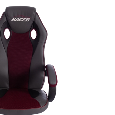 Кресло RACER GT new кож/зам/ткань, металлик/бордо, 36/13