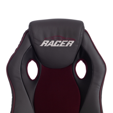 Кресло RACER GT new кож/зам/ткань, металлик/бордо, 36/13