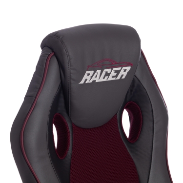 Кресло RACER GT new кож/зам/ткань, металлик/бордо, 36/13