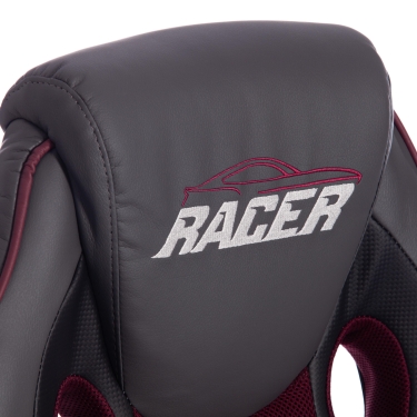 Кресло RACER GT new кож/зам/ткань, металлик/бордо, 36/13