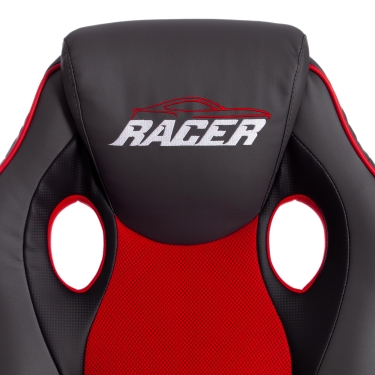 Кресло Tetchair RACER GT new кож/зам/ткань, металлик/красный, 36/08