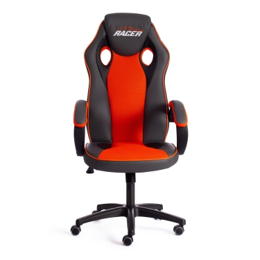 Кресло RACER GT new кож/зам/ткань, металлик/оранжевый, 36/07