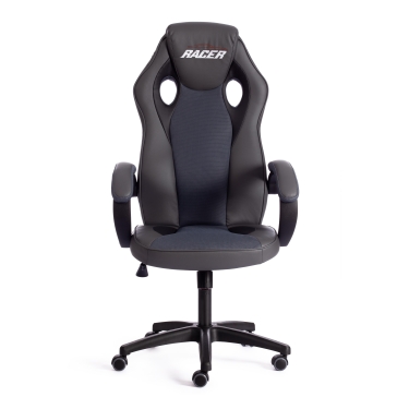 Кресло RACER GT new кож/зам/ткань, металлик/серый, 36/12