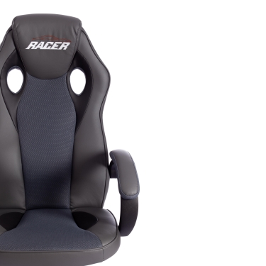 Кресло RACER GT new кож/зам/ткань, металлик/серый, 36/12