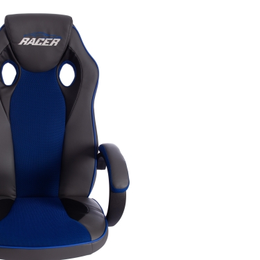 Кресло Tetchair RACER GT new кож/зам/ткань, металлик/синий, 36/10