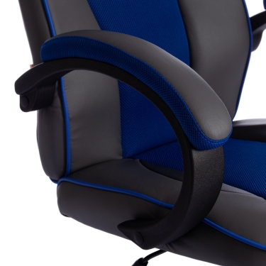 Кресло Tetchair RACER GT new кож/зам/ткань, металлик/синий, 36/10
