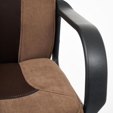 Кресло Tetchair PARMA флок/ткань, коричневый, 6/TW-24