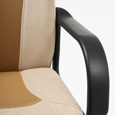 Кресло Tetchair PARMA флок/ткань, бежевый/бронза, 7/TW-21