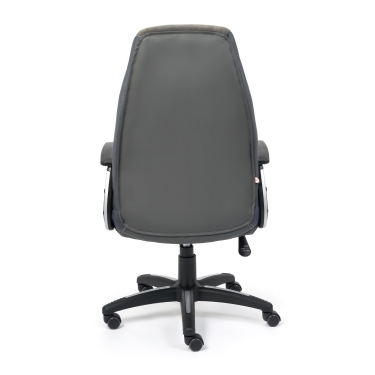 Кресло Tetchair INTER кож/зам/флок/ткань, серый/металлик, C-36/29/TW-12