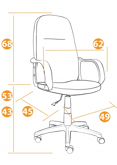 Кресло Tetchair LEADER флок , коричневый, 6