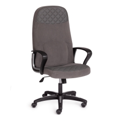Кресло Tetchair ADVANCE флок/кож/зам , серый/металлик, 29/C 36