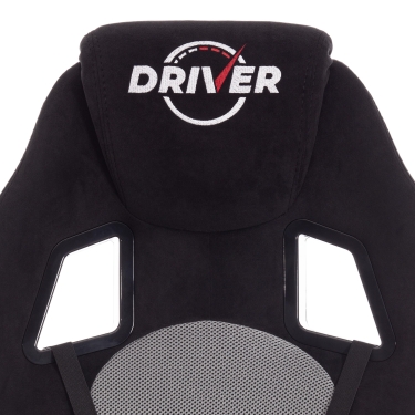 Кресло игровое Tetchair DRIVER 22 флок/ткань, черный/серый, 35/TW-12