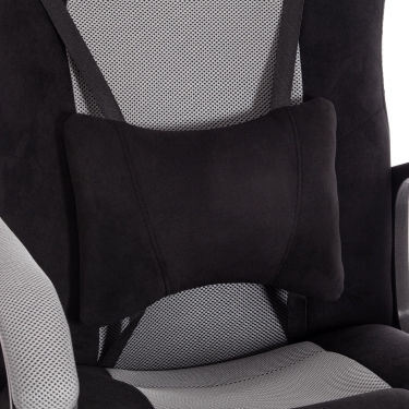 Кресло игровое Tetchair DRIVER 22 флок/ткань, черный/серый, 35/TW-12