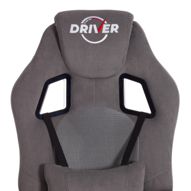 Кресло игровое Tetchair DRIVER 22 флок/ткань, серый/серый, 29/TW-12