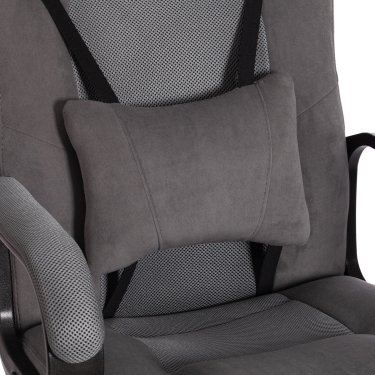 Кресло игровое Tetchair DRIVER 22 флок/ткань, серый/серый, 29/TW-12