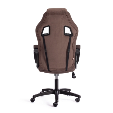 Кресло игровое Tetchair DRIVER 22 флок/ткань, коричневый, 6/TW-24
