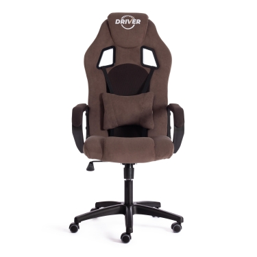Кресло игровое Tetchair DRIVER 22 флок/ткань, коричневый, 6/TW-24