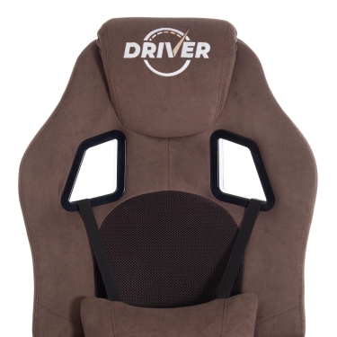 Кресло игровое Tetchair DRIVER 22 флок/ткань, коричневый, 6/TW-24