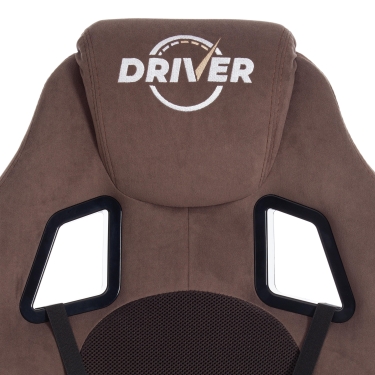 Кресло игровое Tetchair DRIVER 22 флок/ткань, коричневый, 6/TW-24