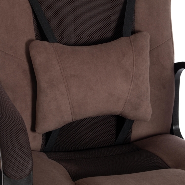 Кресло игровое Tetchair DRIVER 22 флок/ткань, коричневый, 6/TW-24