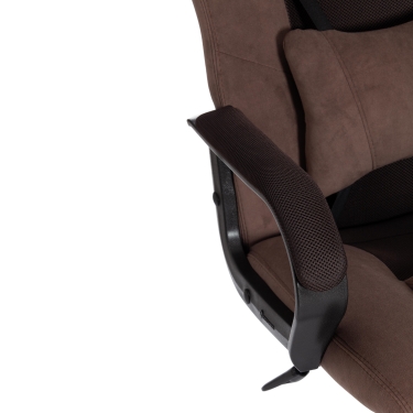 Кресло игровое Tetchair DRIVER 22 флок/ткань, коричневый, 6/TW-24