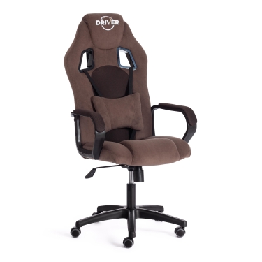 Кресло игровое Tetchair DRIVER 22 флок/ткань, коричневый, 6/TW-24