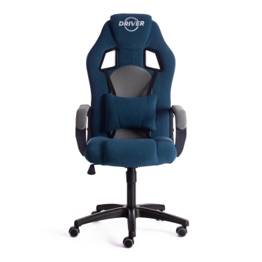 Кресло игровое Tetchair DRIVER 22 флок/ткань, синий/серый, 32/TW-12