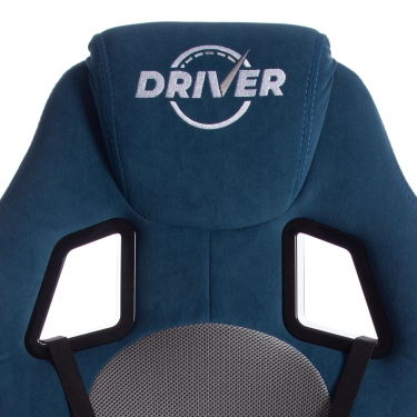 Кресло игровое Tetchair DRIVER 22 флок/ткань, синий/серый, 32/TW-12