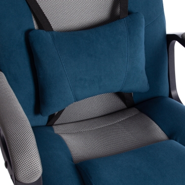 Кресло игровое Tetchair DRIVER 22 флок/ткань, синий/серый, 32/TW-12