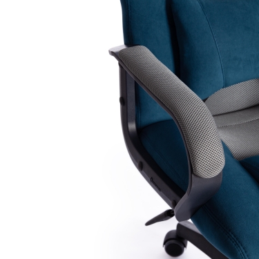 Кресло игровое Tetchair DRIVER 22 флок/ткань, синий/серый, 32/TW-12