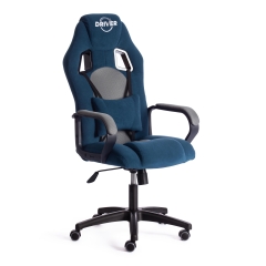 Кресло игровое Tetchair DRIVER 22 флок/ткань, синий/серый, 32/TW-12