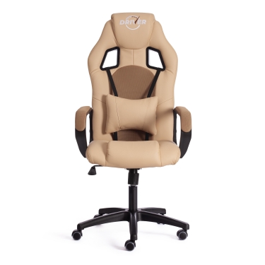 Кресло игровое Tetchair DRIVER 22 кож/зам/ткань, бежевый/бронза, 36-34/TW-21