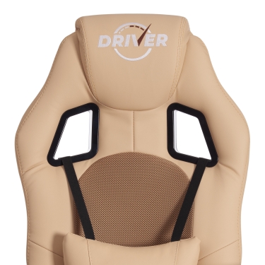 Кресло игровое Tetchair DRIVER 22 кож/зам/ткань, бежевый/бронза, 36-34/TW-21