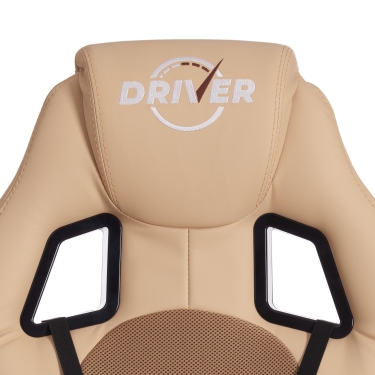 Кресло игровое Tetchair DRIVER 22 кож/зам/ткань, бежевый/бронза, 36-34/TW-21