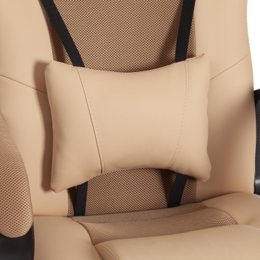 Кресло игровое Tetchair DRIVER 22 кож/зам/ткань, бежевый/бронза, 36-34/TW-21